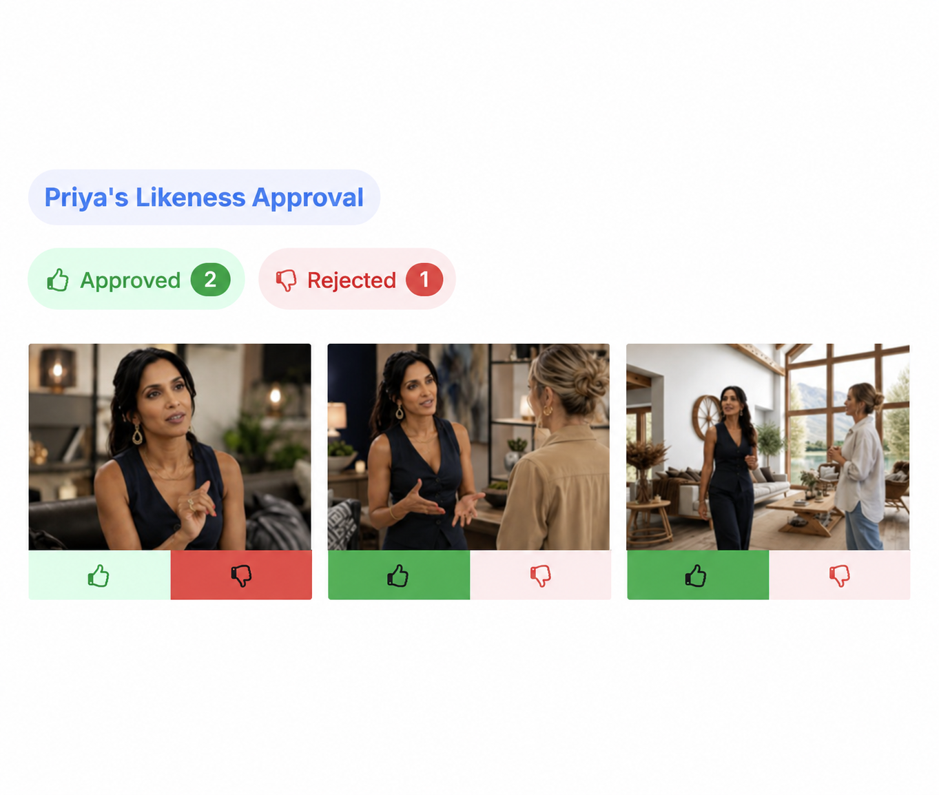 Talent selects with approved and rejected counts