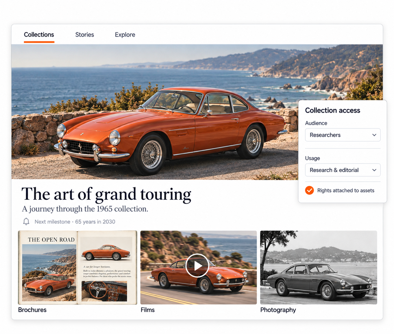 Curated grand touring heritage portal