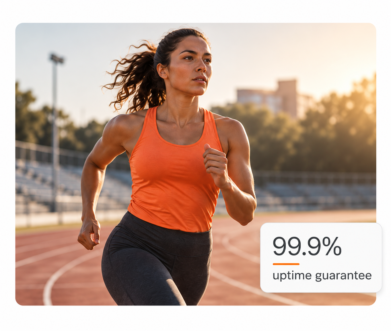 Track runner with 99.9% uptime guarantee