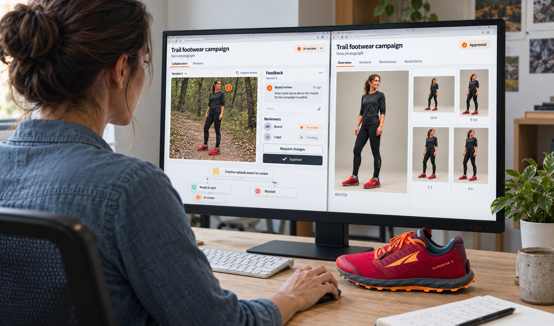 Creative workstation with raspberry trail shoe