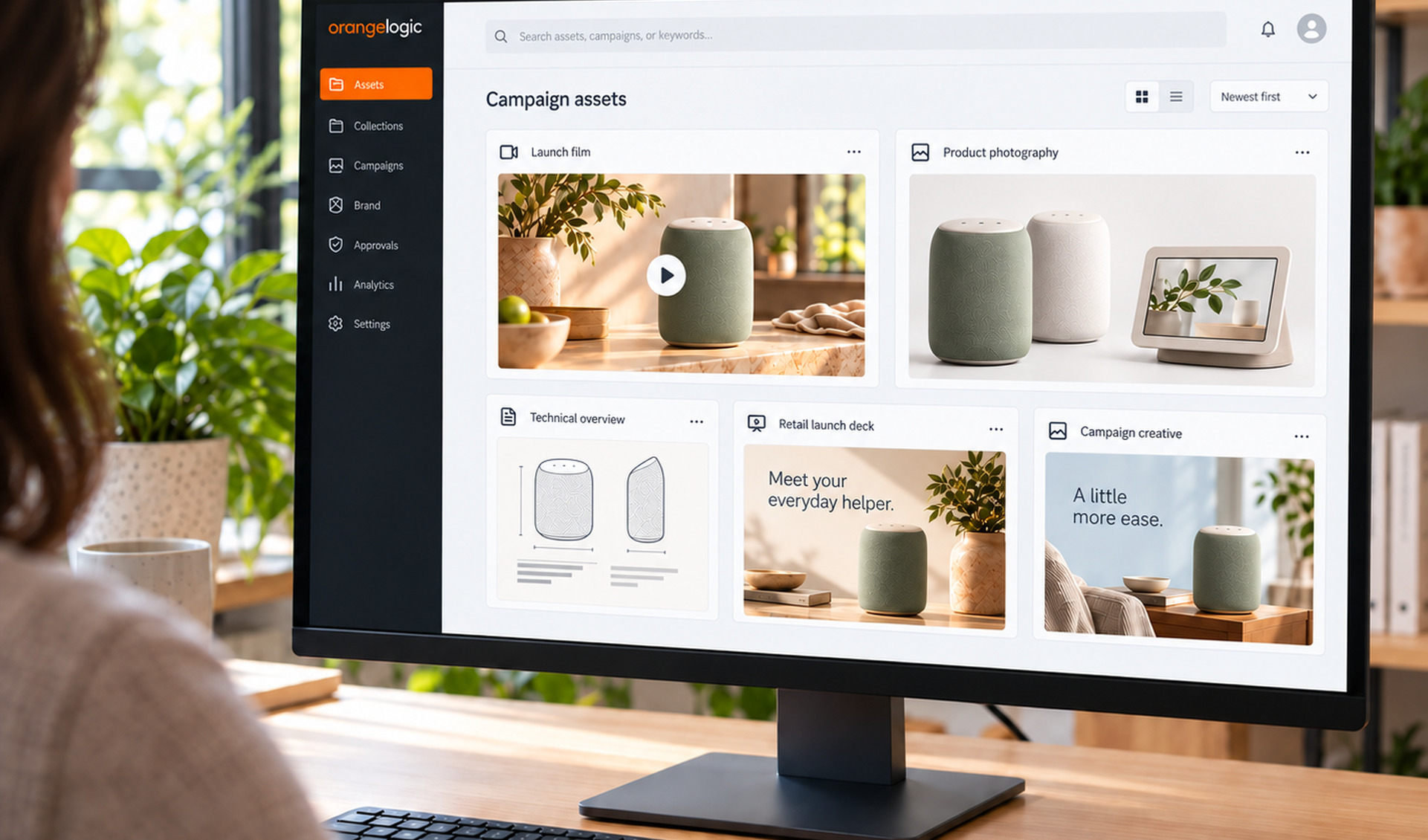 Refined DAM dashboard on desktop monitor