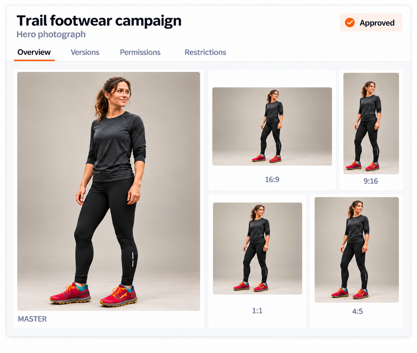 Four-format fashion preview grid