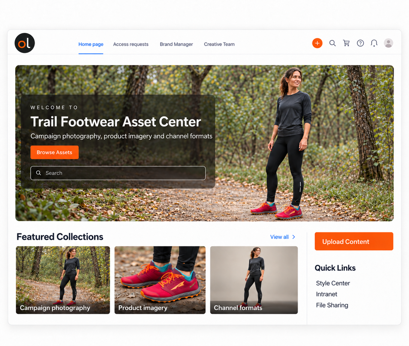 OL-branded fashion campaign homepage