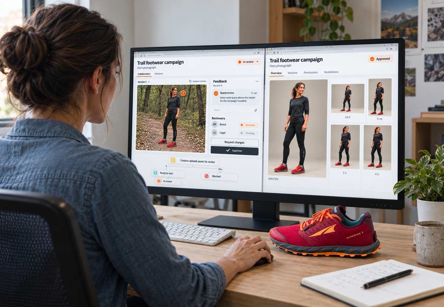 Creative workstation with raspberry trail shoe