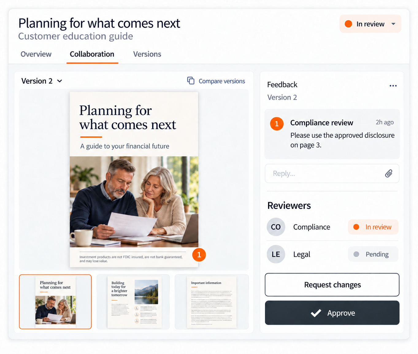 Financial guide approval review