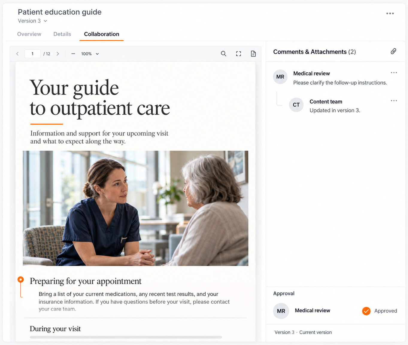 Patient education guide under medical review