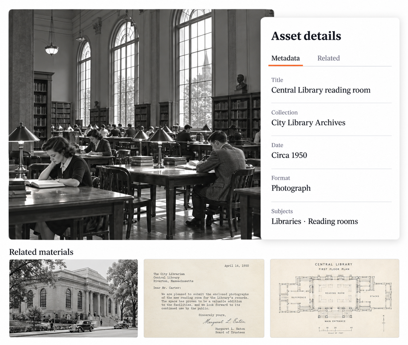 Library Reading Room Archive Details