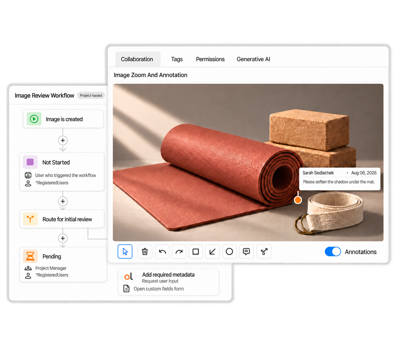 Light, polished Orange Logic review UI