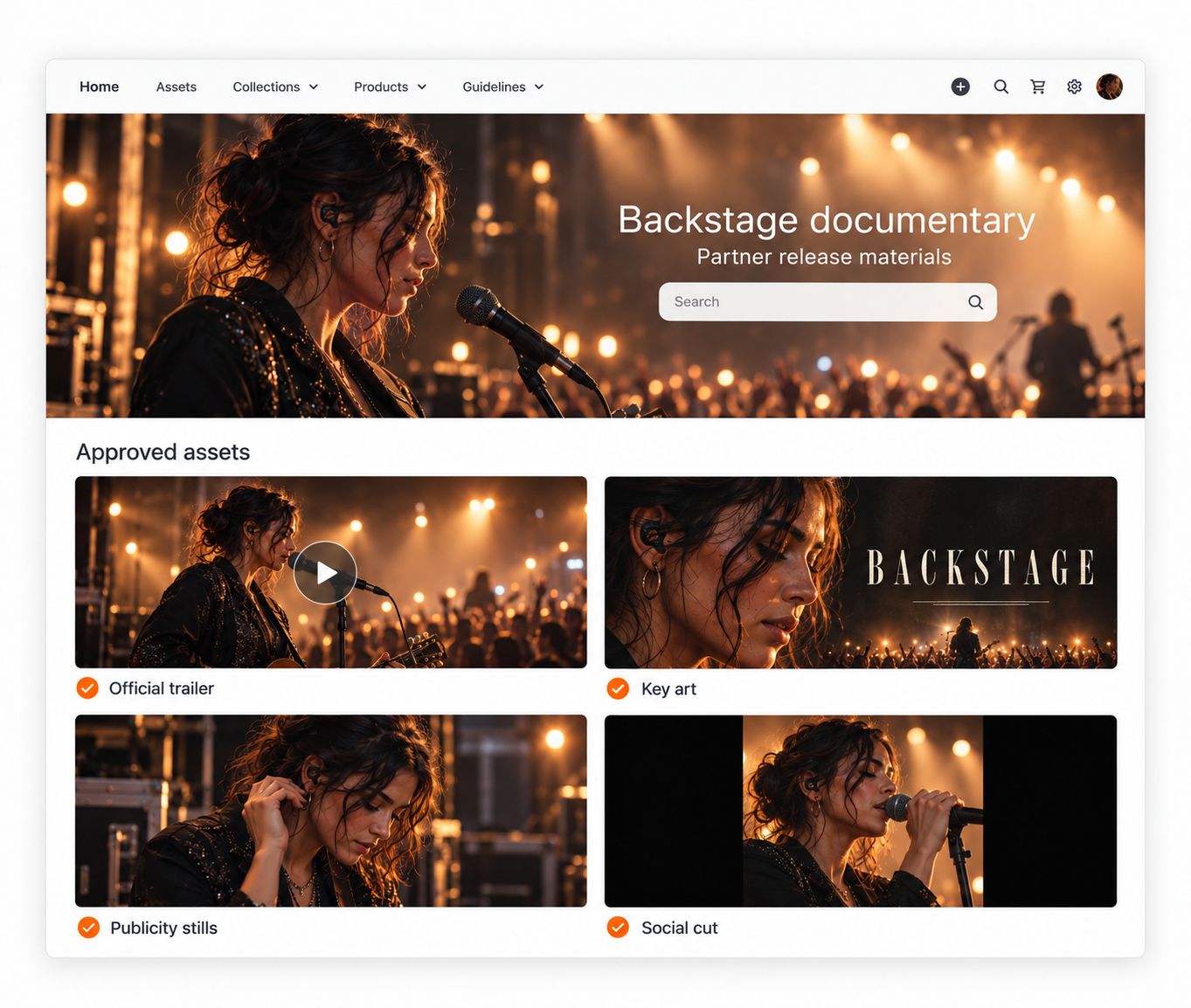 Backstage documentary media portal
