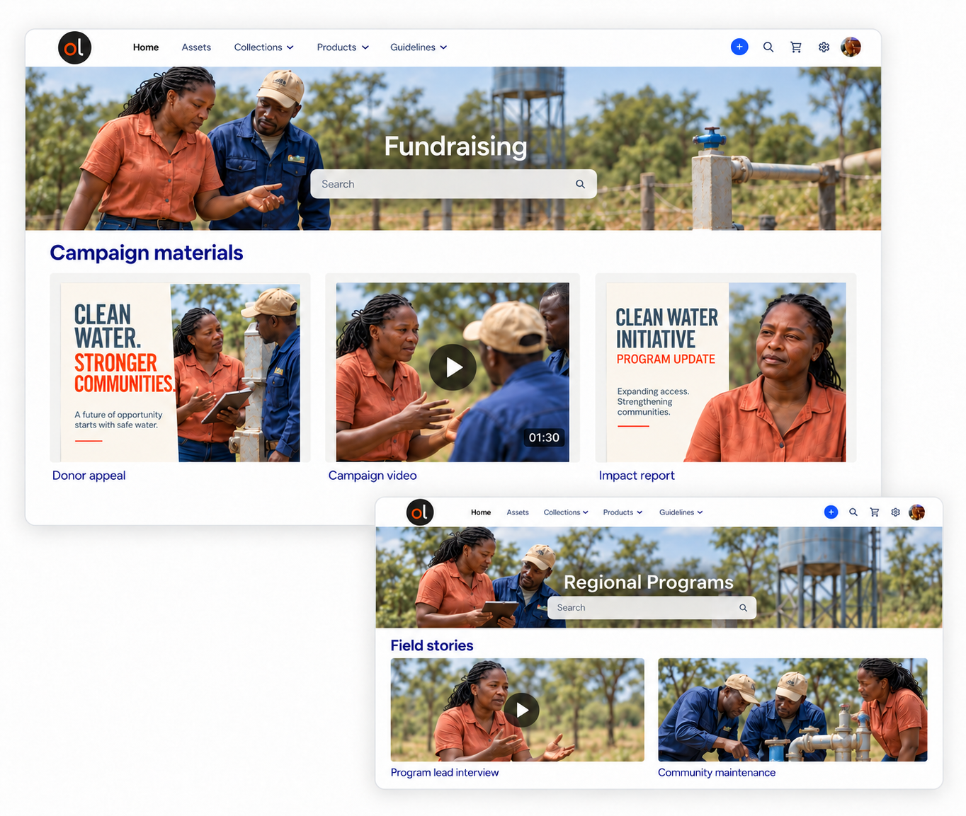 Two-Workspace NGO Dashboard