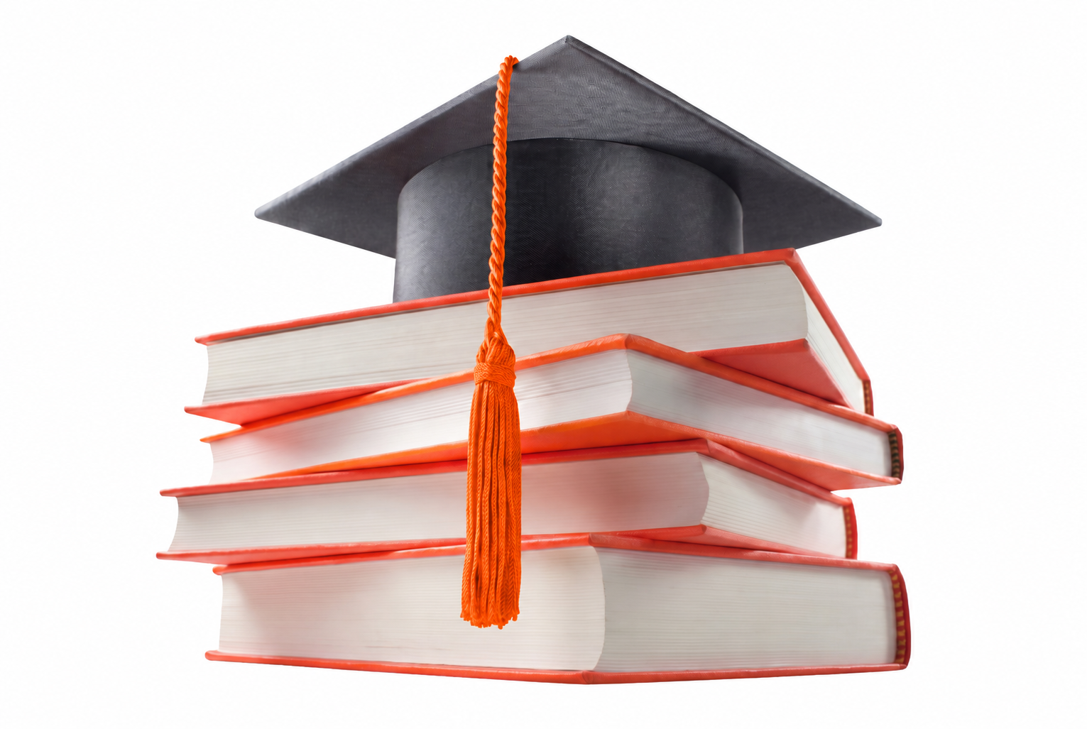 Orange Tassel on Stacked Books-2