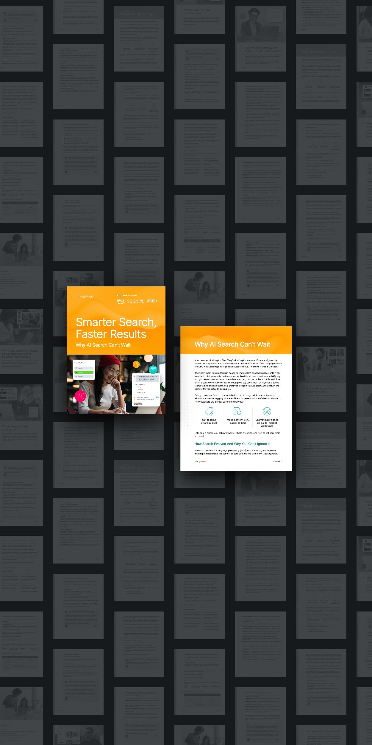 Cover and an inside page of Smarter Search, Faster Results AI search guide