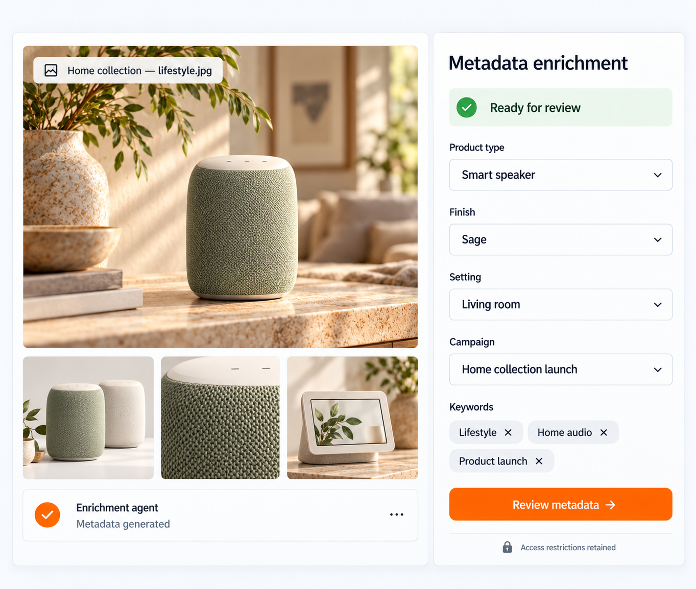 AI metadata enrichment for a smart speaker asset