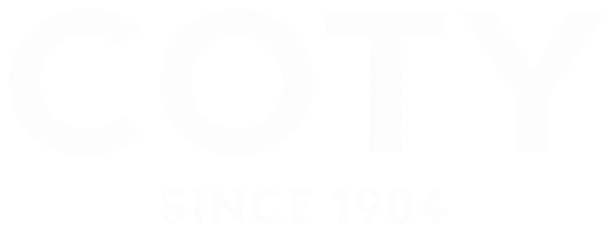 White Coty logo on transparent background