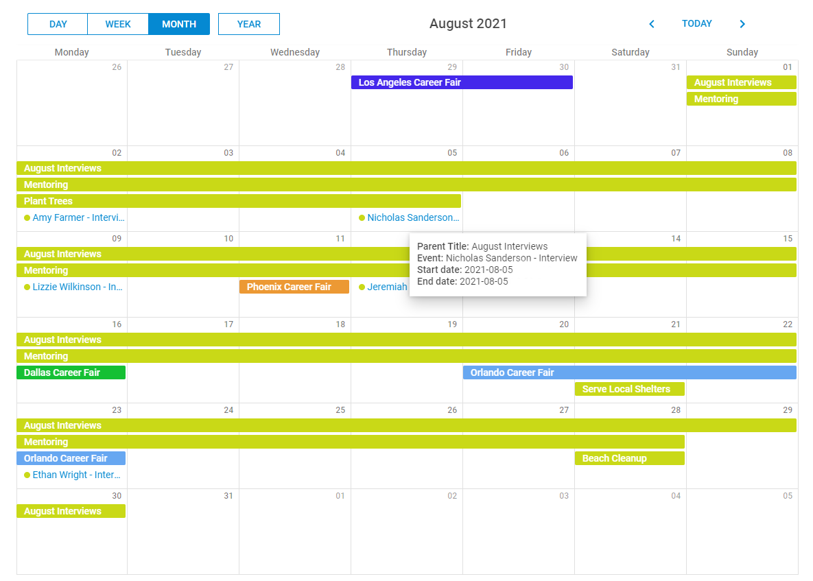 Calendar View