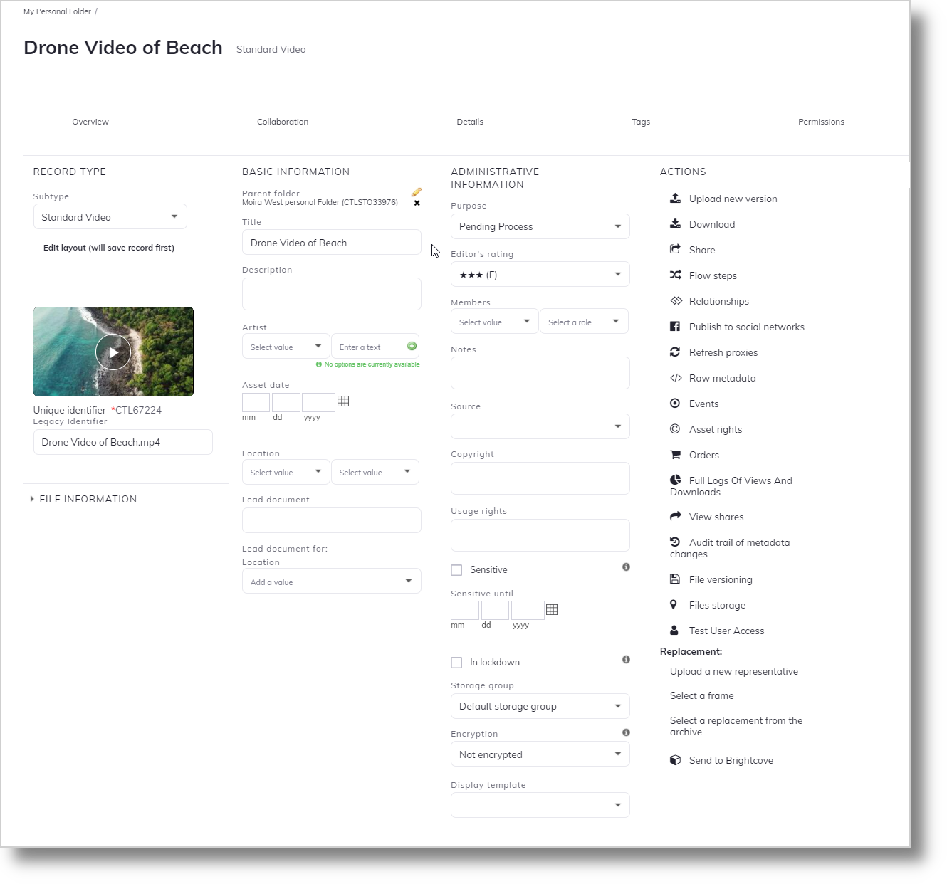 Customize metadata screen in cortex DAM